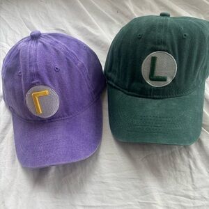 Super Mario’s bros Luigi waluigi Nintendo style Purple and Green Baseball Caps